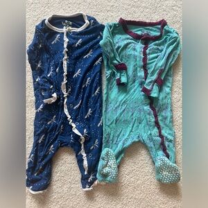 KicKee Pants 0-3m snap onesies (set of 2)